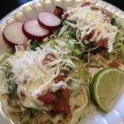 Vegetarian tacos with everything. Bomb!