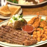 Steak and shrimp dinner. Yum!