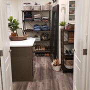 I left out the standard cabinets and shelves in the Master Closet. I added my own shelving which I feel looks MUCH better!