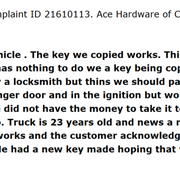 Ace Hardware blatantly lying to the BBB.