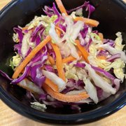 Coleslaw and burger