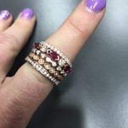 Rose gold diamond stackable bands!