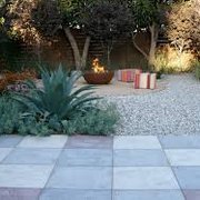 Fire safe landscaping with pavers and rock from Sutherland Landscape