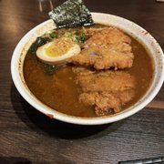 Extra spicy shio ramen with pork katsu