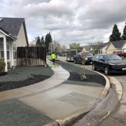 New Landscape Rock, Mulch, Planting