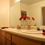 Large bathrooms with two sinks!