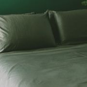 Organic Cotton Sheet Set in the color Moss.