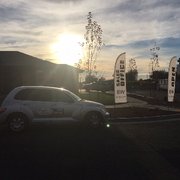 Just finished the installation of these custom feather banners just in time to watch a beautiful sunset.