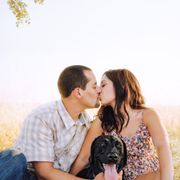 Engagement photoshoot with dog in Upper Park Chico California