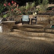 Landscape retaining walls, steps and patios