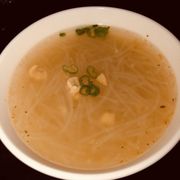Chicken soup with rice noodles