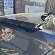 Broken hood.