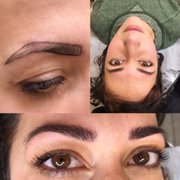 Before & mapping. Finished microblading results. Full natural looking brows.