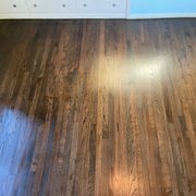 a hardwood floor in a kitchen