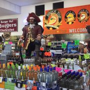 a variety of liquors in a store