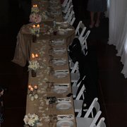 Head table with Vintage Khaki linen by WeDo Designs.
