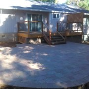 Elevated paver patio and composite deck