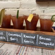 Bloody Mary sampler! Dill was the best! This was enough for two of us to share.