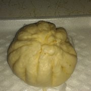 a ball of dough on a tray