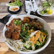 a bowl of food on a table