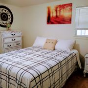 Third bedroom has some nice features. Mattress is brand new high quality. The bed linens sheet and pillowcases are 100% organic cotton.