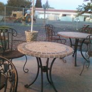 Seating area that is lighted and covered.