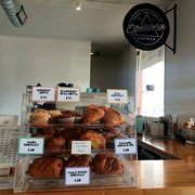 a display of baked goods