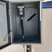 Waterproof boxes installed on roof for cameras