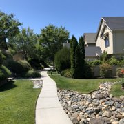 a front yard of a home