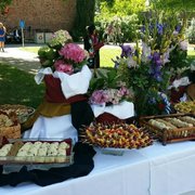 Cookies and fruit kebabs for 1100 guests.