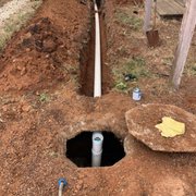 We replaced the main drain line from the house to the septic tank with a new inlet Tee as well.