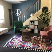 A warm, comfortable office provides a safe space for clients.