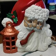 I purchased clean then fired. I painted with acrylic paints and now adding no fire snow to hat.