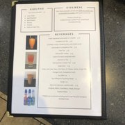 a menu on the floor
