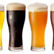 a row of beer glasses