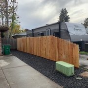 a trailer parked in front of a house