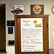 a menu on the wall