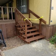 New steps.  The stain is still wet