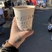 A cup of fresh hot chai at our market booth!