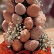 a cake made of eggs and roses