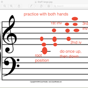 Notes and assignment about chords from a piano lesson