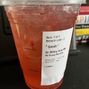 a drink in a plastic cup