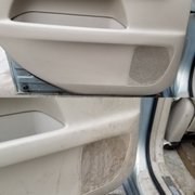 Door panel before and after