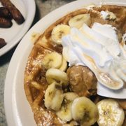 Peanut butter banana waffle