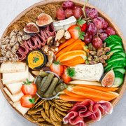 a platter of fruits and vegetables