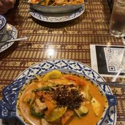 Red curry chicken and across is red curry seafood :)