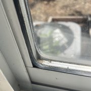 Gunk in between the old window panes.