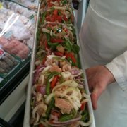 a long tray of vegetables