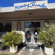 the entrance to the restaurant