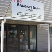 the entrance to the tile bargain barn